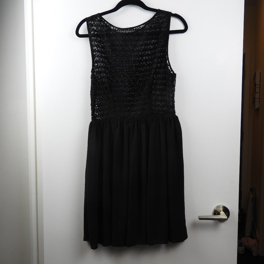 American Apparel Black Chiffon and Lace Dress in XL